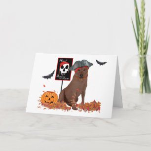 Chocolate Labrador Retriever Halloween Karte