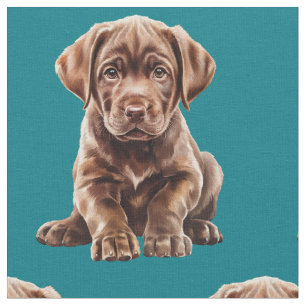 Chocolate-Labrador-Retriever-Hundefabric Stoff