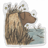 Chocolate Labrador Retriever Jagd Auto Aufkleber (Vorderseite)