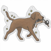 Chocolate Labrador Retriever Jagd Auto Aufkleber (Vorderseite)