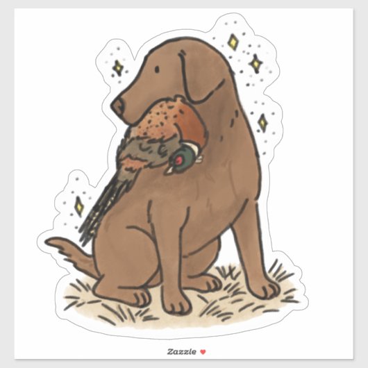 Chocolate Labrador Retriever Jagd Auto Aufkleber (Blatt)