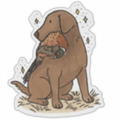 Chocolate Labrador Retriever Jagd Auto Aufkleber (Vorderseite)