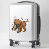Chocolate Labrador Retriever Jagd Auto Aufkleber (Koffer)