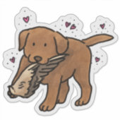Chocolate Labrador Retriever Jagd Auto Aufkleber (Vorderseite)