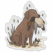 Chocolate Labrador Retriever Jagd Auto Aufkleber (Vorderseite)
