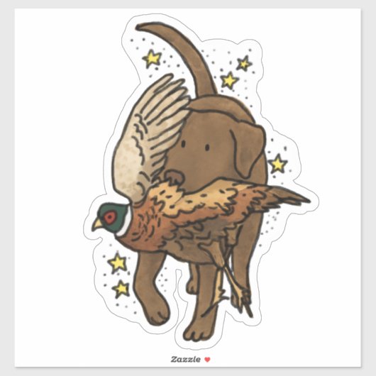 Chocolate Labrador Retriever Jagd Auto Aufkleber (Blatt)