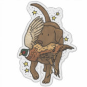 Chocolate Labrador Retriever Jagd Auto Aufkleber (Vorderseite)