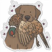 Chocolate Labrador Retriever Jagd Auto Aufkleber (Vorderseite)