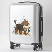Chocolate Labrador Retriever Jagd Auto Aufkleber (Koffer)