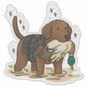 Chocolate Labrador Retriever Jagd Auto Aufkleber (Vorderseite)