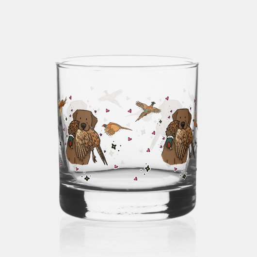 Chocolate-Labrador-Retriever-Jagd Whiskyglas (Vorderseite)