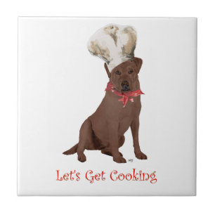 Chocolate Labrador Retriever Kochen Fliese