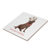 Chocolate Labrador Retriever Kochen Fliese (Seite)