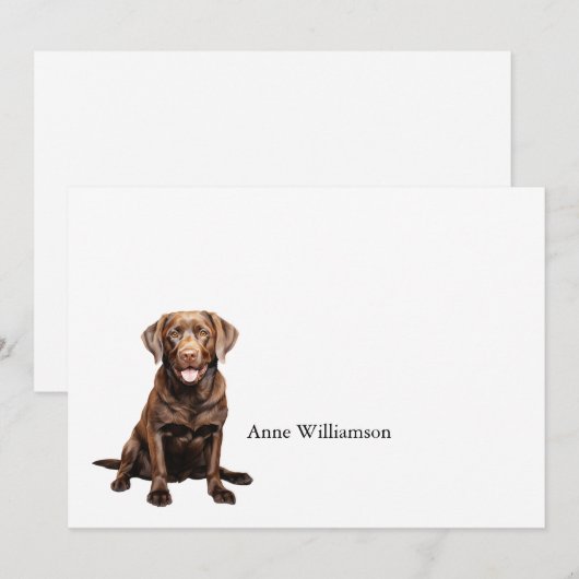 Chocolate Labrador Retriever Note Card Dankeskarte (Vorne/Hinten)