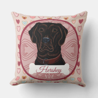 Chocolate Labrador Retriever Personalize Pillow Kissen