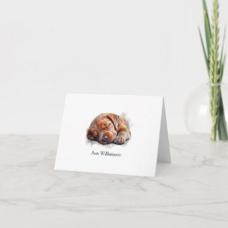 Chocolate Labrador Retriever Puppy Note Card Dankeskarte