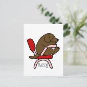 Chocolate Labrador Student 2 Cartoon Postkarte (Stehend Vorderseite)