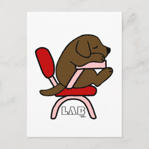 Chocolate Labrador Student 2 Cartoon Postkarte