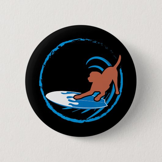 Chocolate-Labrador surft Labrador Retriever Mama P Button (Vorderseite)