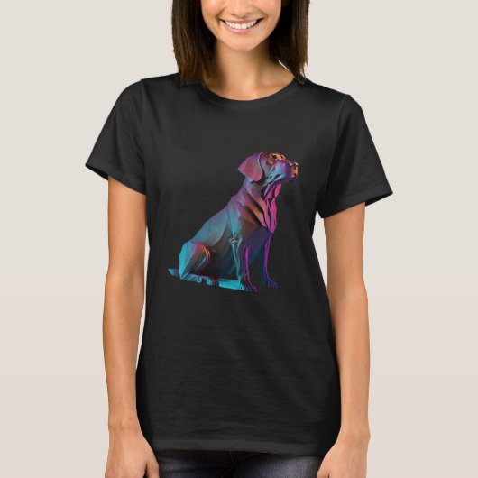 Chocolate Labrador Synthwave 80er Retrowave-Ästhet T-Shirt (Vorderseite)