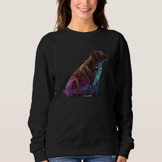 Chocolate Labrador Synthwave 80s Retrowave Aesthet Sweatshirt (Vorderseite)