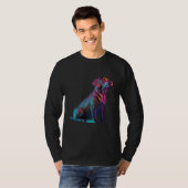 Chocolate Labrador Synthwave 80s Retrowave Aesthet T-Shirt (Vorne ganz)