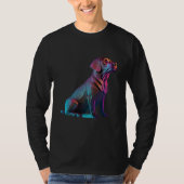 Chocolate Labrador Synthwave 80s Retrowave Aesthet T-Shirt (Vorderseite)