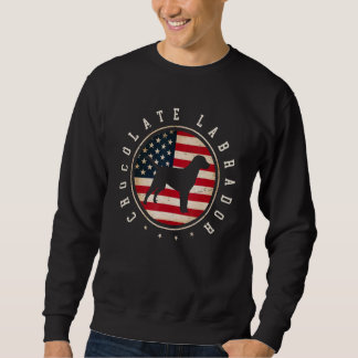 Chocolate Labrador USA-Flagge 4. Juli Hundemutter Sweatshirt