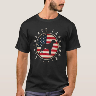 Chocolate Labrador USA-Flagge 4. Juli Hundemutter T-Shirt