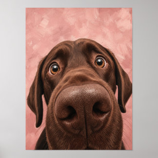 Chocolate-Labrador-Wandkunst — Lustige große Nase Poster