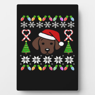 Chocolate Labrador Welpe Weihnachten Santa Oversiz Fotoplatte