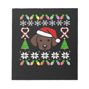 Chocolate-Labrador-Welpe Weihnachten Santa Oversiz Notizblock