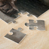 Chocolate-Labrador-Welpen-Weihnachtsbild Puzzle (Seite)