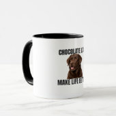 Chocolate Labs Make Life Better – Coffee Mug Tasse (Vorderseite Links)