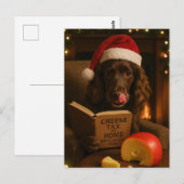 Chocolate / Leber Cocker Spaniel Weihnachts-Postka Postkarte (Vorne/Hinten)