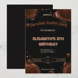 Chocolate-Liebhaber-Fondue-Party-Einladung Einladung