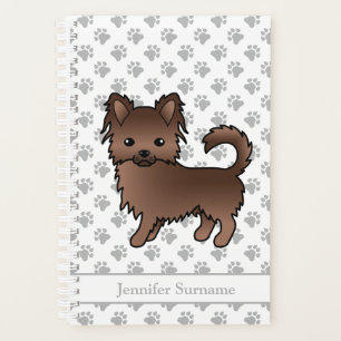 Chocolate Long Coat Chihuahua Hund & Benutzerdefin Planer