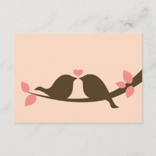 Chocolate Love Birds Wedding RSVP Karte