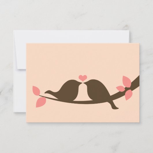 Chocolate Love Birds Wedding RSVP Karte (Vorderseite)