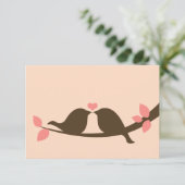 Chocolate Love Birds Wedding RSVP Karte (Stehend Vorderseite)