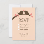 Chocolate Love Birds Wedding RSVP Karte (Rückseite)