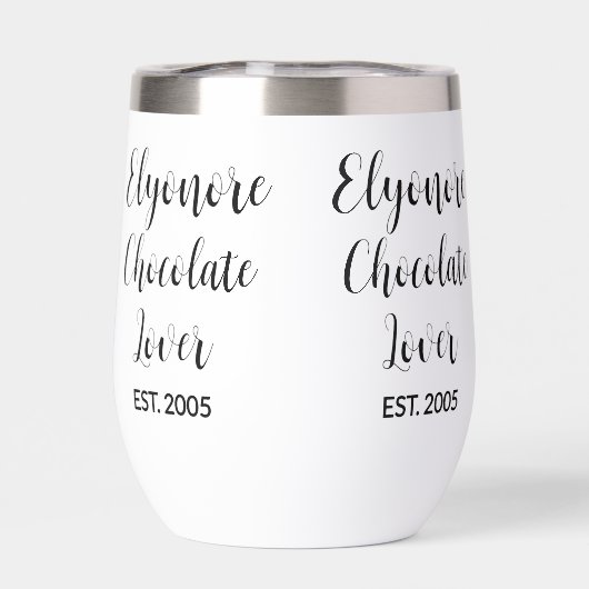 Chocolate Lover Black Script Personalized Name Est (Rückseite)