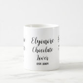 Chocolate Lover Black Script Personalized Name Est Kaffeetasse (Mittel)