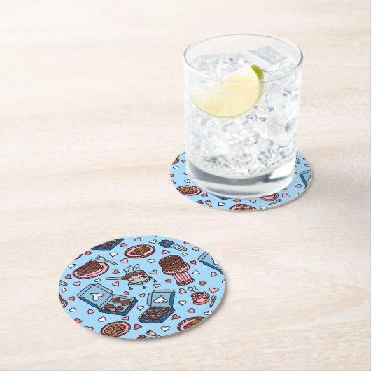 Chocolate lover cute runder pappuntersetzer (Vor Ort)