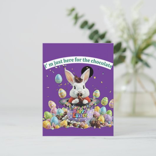 Chocolate Lover Easter Postkarte (Stehend Vorderseite)