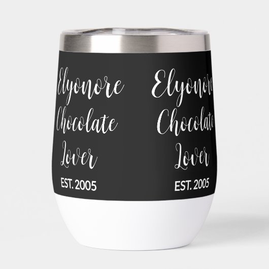 Chocolate Lover White Script Personalized Name Est (Rückseite)