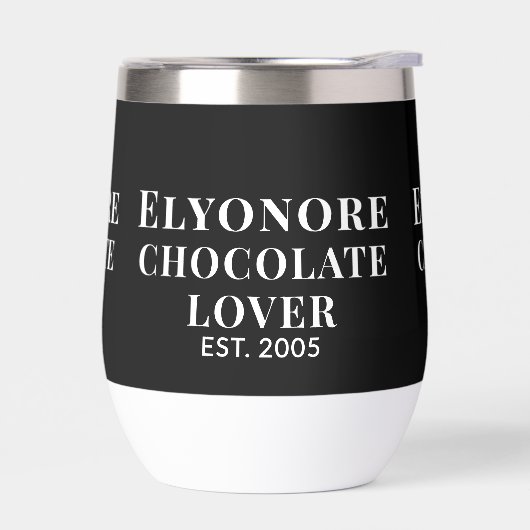 Chocolate Lover White Script Personalized Name Est (Links)