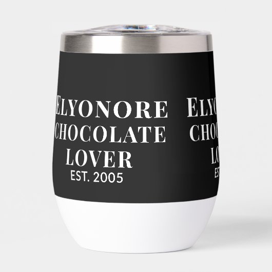 Chocolate Lover White Script Personalized Name Est (Vorderseite)