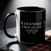 Chocolate Lover White Script Personalized Name Est Tasse