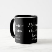 Chocolate Lover White Script Personalized Name Est Tasse (Vorderseite Links)